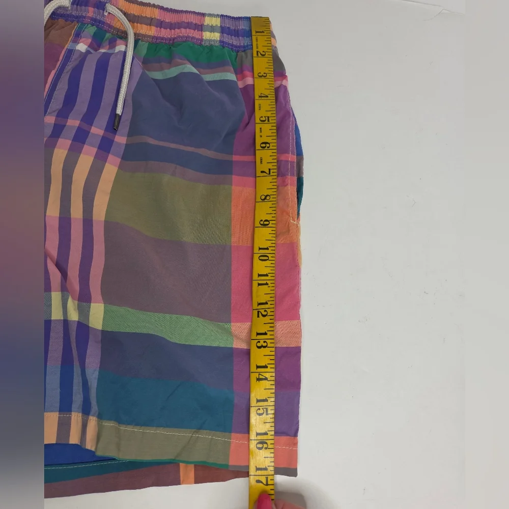 Ralph Lauren Men's Classic Plaid Swim Trunks Size Large